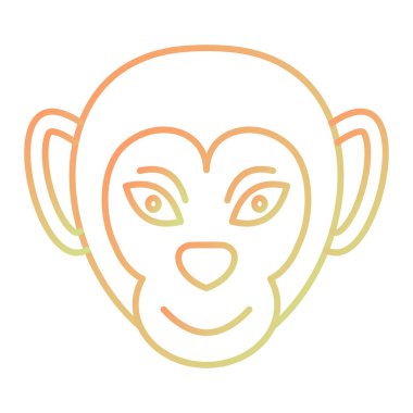 line drawing cartoon of a cute monkey