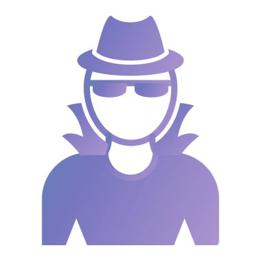 Şapkalı adam, vektör çizimi.