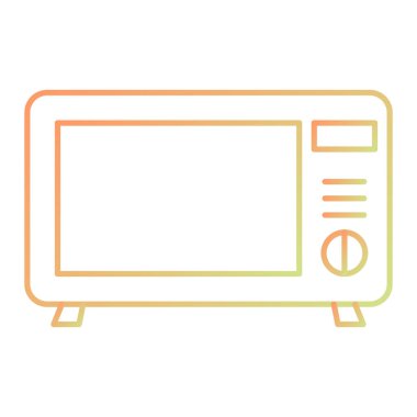 Mikrodalga fırın ikonu. Web için TV vektör simgelerinin özet çizimi