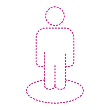 man with a stick figure icon. vector illustration