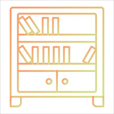 Kitaplık. Web simgesi basit illüstrasyon