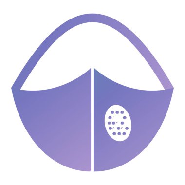 vector illustration of a cartoon icon with a mask