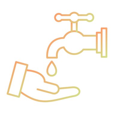 Musluk ikonu. Web için tesisat vektör simgelerinin özet çizimi