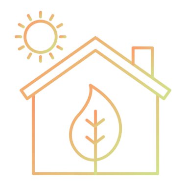 çevre dostu ev ikonu vektör illüstrasyon tasarımı