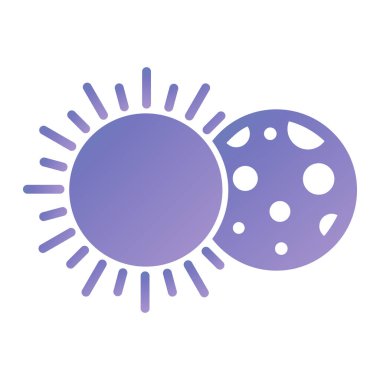 sun with moon icon. flat illustration of solar egg vector icons for web