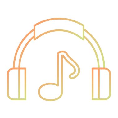 music note with headphones icon vector illustration