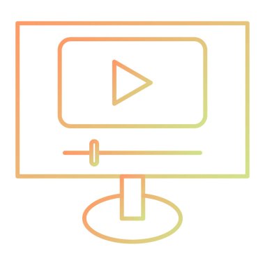 lcd screen icon. outline illustration of video player vector icons for web