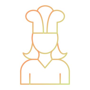 Şef ikonu. Taslak insanlar vektör illüstrasyonu. yemek sembolü