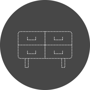 Çekmece simgesinin vektör illüstrasyonu 