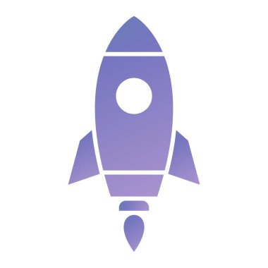 Roket ikonu. Düz dizayn. vektör illüstrasyonu.