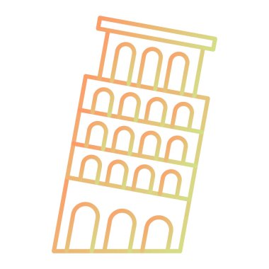 Beyaz arkaplanda karikatür tarzında izole edilmiş pisa simgesi. seyahat sembolü