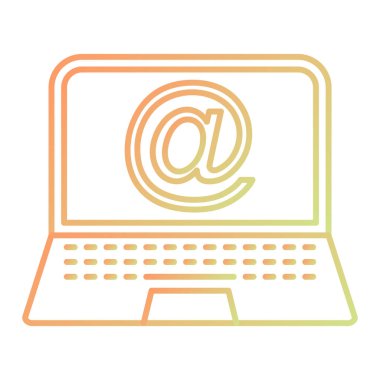 E- posta ileti vektör illüstrasyon tasarımı olan dizüstü bilgisayar