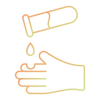 hand with a drop icon in flat style isolated on white background. vector illustration
