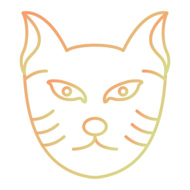 Kedi suratlı ikon. Web için şirin kedi yavrusu vektör simgelerinin çizgi film çizimi