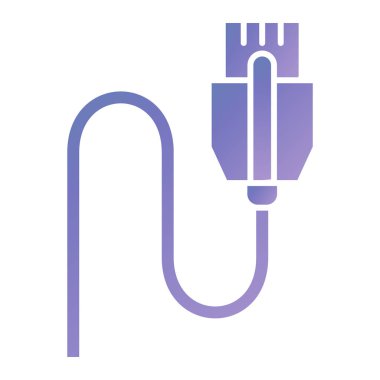 usb kablo simgesi vektörü. İnce çizgi işareti. izole edilmiş sınır sembolü çizimi