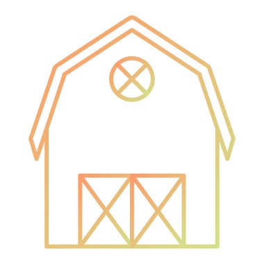 Ağ ve mobil uygulama tasarımınız için beyaz arkaplanda izole edilmiş ahır simgesi vektörü, çiftlik logosu kavramı