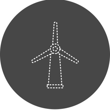 Rüzgar türbini simgesi, vektör illüstrasyonu basit tasarım