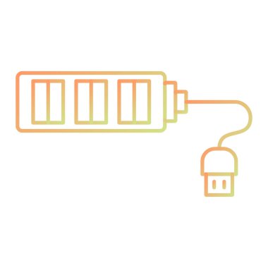 usb kablo simgesi vektörü web ve mobil uygulama tasarımınız için beyaz arkaplanda izole edildi, pil logosu kavramı