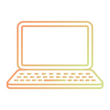 Dizüstü bilgisayar teknolojisi simge vektör çizim grafik tasarım