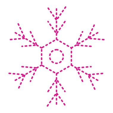 vector illustration of a heart shape, snowflake icon.