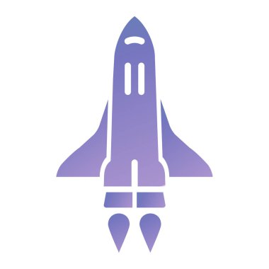 rocket icon. simple illustration of space shuttle vector pattern for web