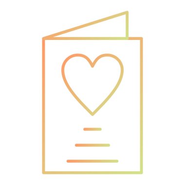 aşk kartı vektör düz renk simgesi