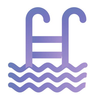 yüzme havuzu ikonu vektör illüstrasyonu