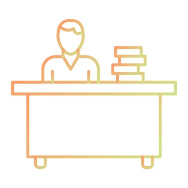 reception desk icon vector illustration
