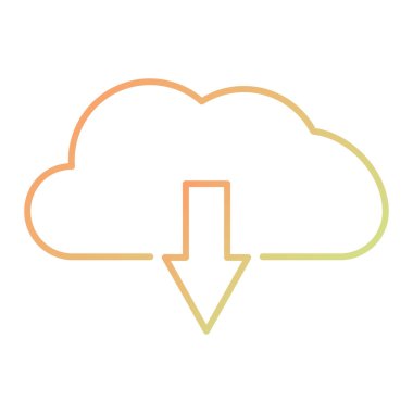 cloud download icon. flat illustration of upload vector icons for web