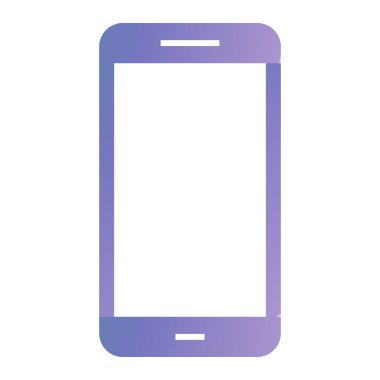 Boş ekranlı cep telefonu beyaz arkaplanda izole edildi