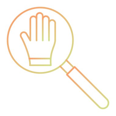 magnifying glass icon. simple illustration of hand holding magnifier vector icons for web