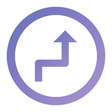 arrow up vector icon. style is flat circled symbol, rounded angles, white background