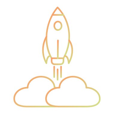 roket fırlatma simgesi vektör illüstrasyon tasarımı