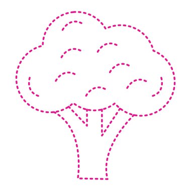 Yaprakları ve yaprakları olan ağaç vektör illüstrasyon tasarımı