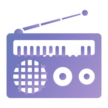 Radyo. Web simgesi basit illüstrasyon