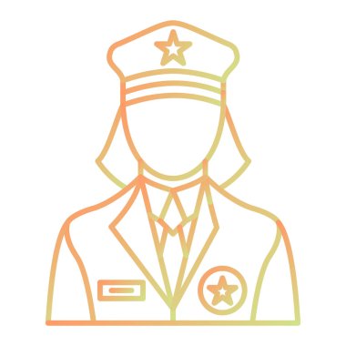 Polis memuru ikon vektör illüstrasyonu