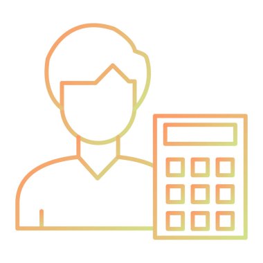 Elinde hesap makinesi olan bir iş adamı.