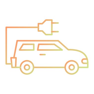 Fiş simgesi vektör illüstrasyon tasarımlı elektrikli araba