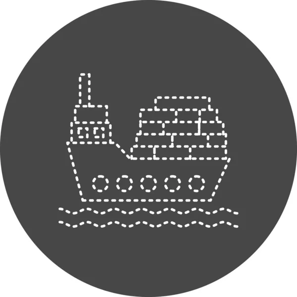 Cargo Ship Vector Glyph Icon Design — Stock Vector