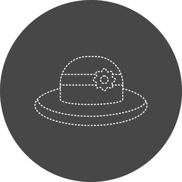 Γυναίκα Καπέλο Web Εικονίδιο Απλή Απεικόνιση — Διανυσματικό Αρχείο