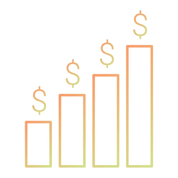 Grafico Della Crescita Finanziaria Con Simbolo Del Dollaro Illustrazione Vettoriale — Vettoriale Stock
