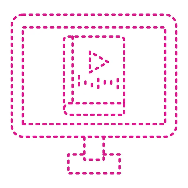 Video Player Icon Thin Line Symbol Vector Illustration — Stock vektor