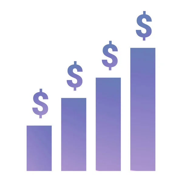Grafico Della Crescita Finanziaria Con Simbolo Del Dollaro Illustrazione Vettoriale — Vettoriale Stock