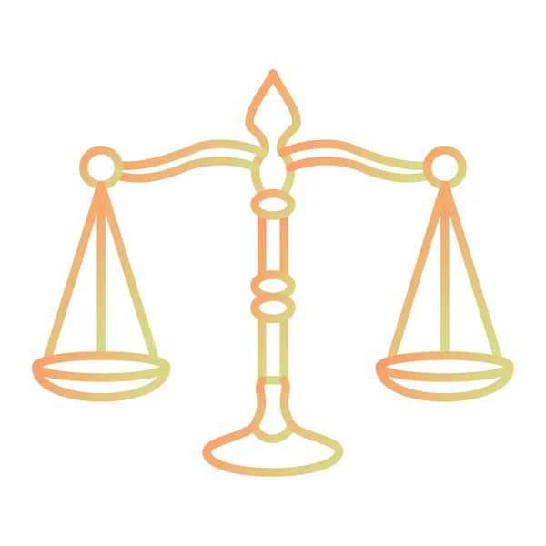 Justice Scales Icon Thin Line Symbol Vector Illustration — Vector de stock