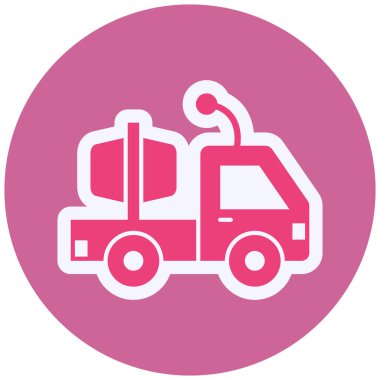 Oyuncak Kamyonu Vektör Kabartma Simgesi Tasarımı 