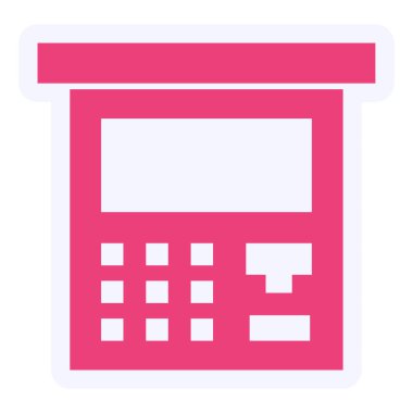 ATM makinesi düz vektör simgesi