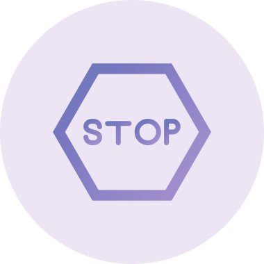 dur işareti simgesi, vektör çizimi