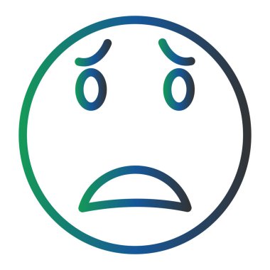 Afraid, crying face, web icon simple illustration 