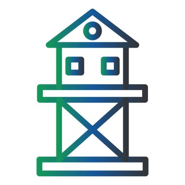 vector illustration of modern Watch Tower  icon