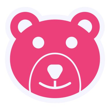 Oyuncak Ayı Vektörü Kabartma Simgesi Tasarımı